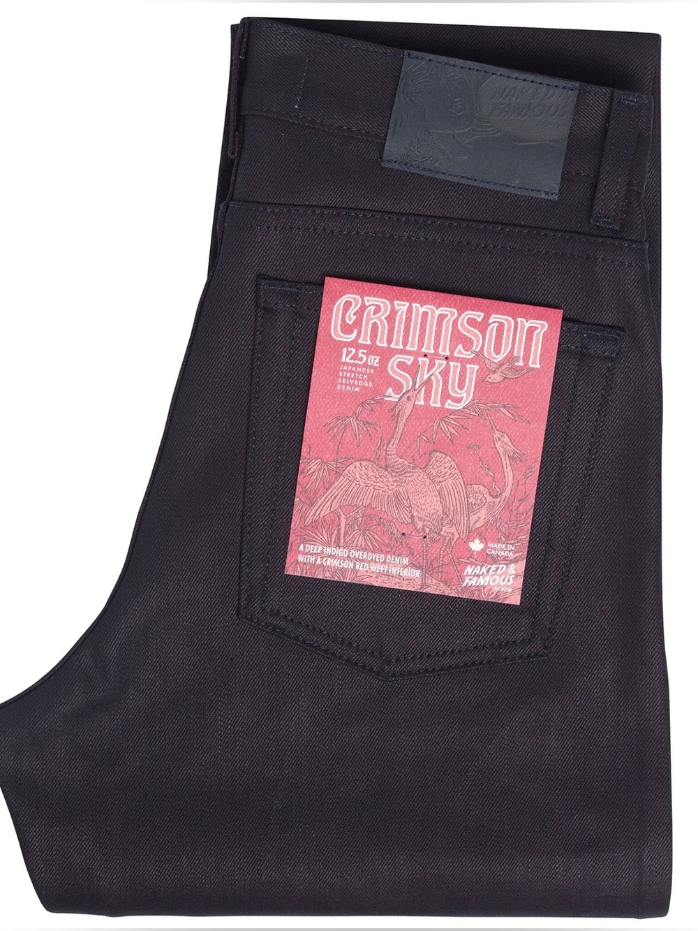 Naked & Famous Crimson Sky Stretch Selvedge High Skinny Raw Denim Jeans Size 27